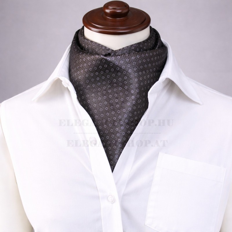   NM szatén ascot nyaksál - Fekete aprómintás Francia, Ascot, Különlegesség